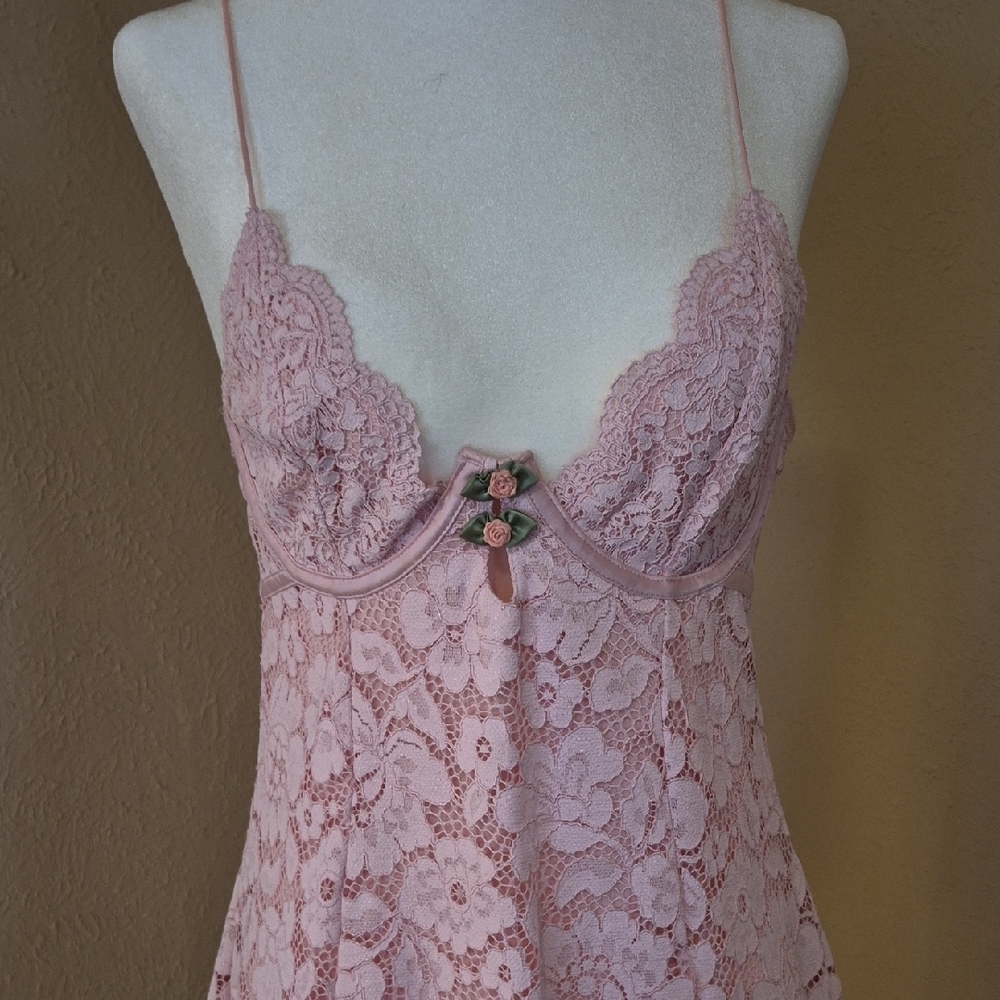 For Love & Lemons Pale Pink Lace Slip - Picture 2 of 11